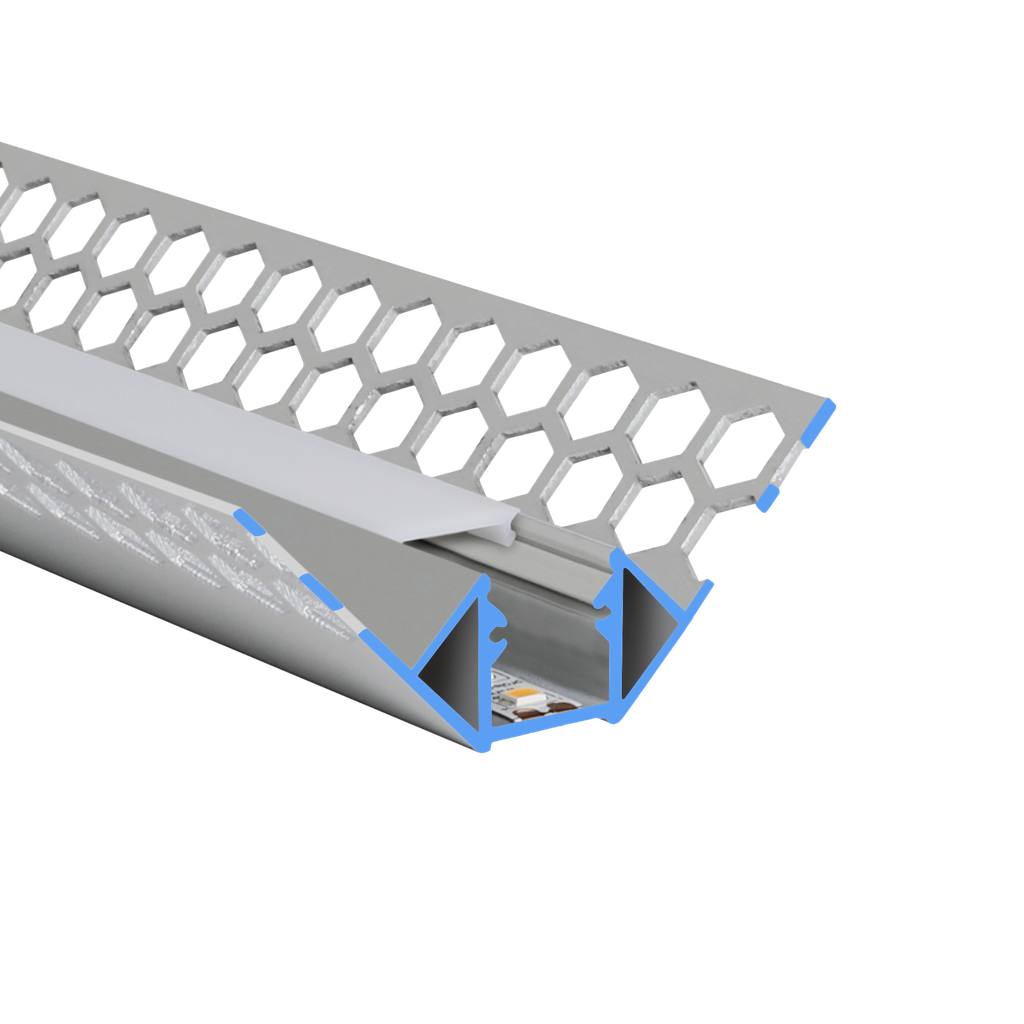 LED-Profil Aluminium S-Line Tiles Corner Internal 13,8mm breit
