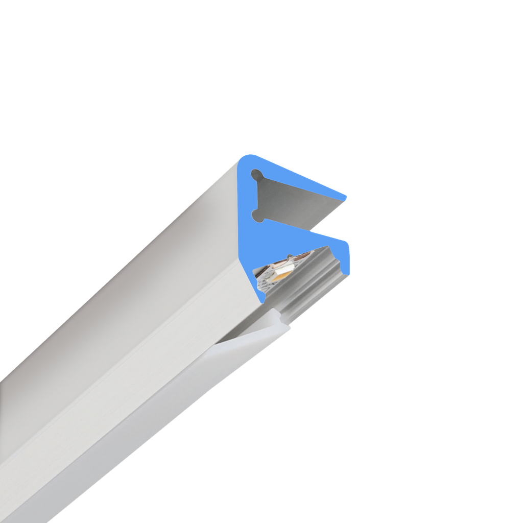 LED profile aluminum S-Line Glass 6mm, 14 mm wide