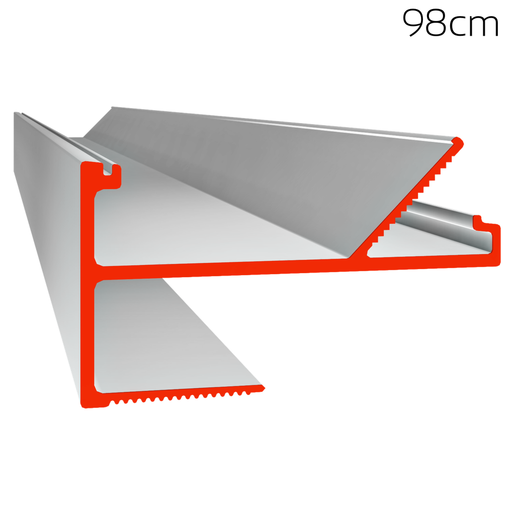 LED-Profil VTL für Vouten, Lichtbänder bis 18mm, Aufnahme für 12,5mm Gipsplatten, eloxiert | 96cm lang