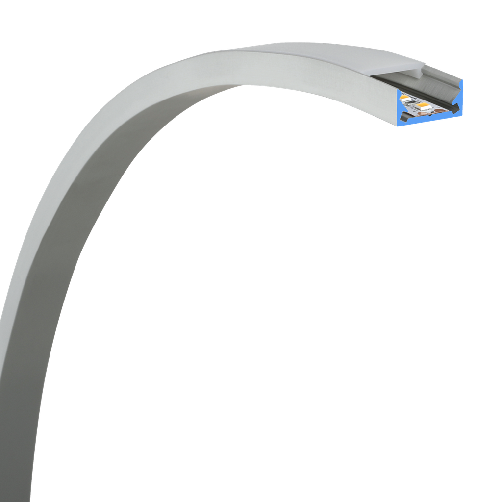 LED profile aluminum S-Line Curve 16 mm wide