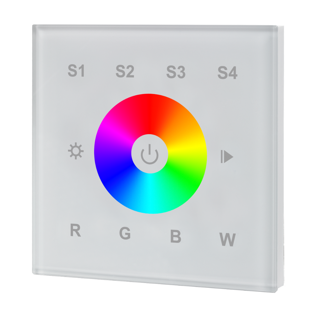 RF wall dimmer touch round for the flush-mounted box, connection to 230V