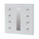 Rf wall dimmer touch for the flush-mounted box, connection to 230V | white glass