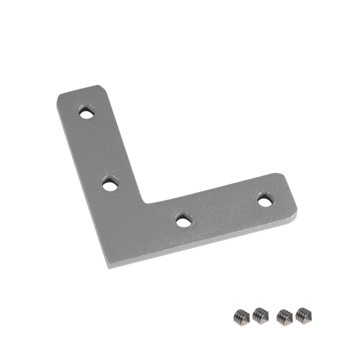 Connector for type 24 (C-groove) profiles, steel with 4 grub screws