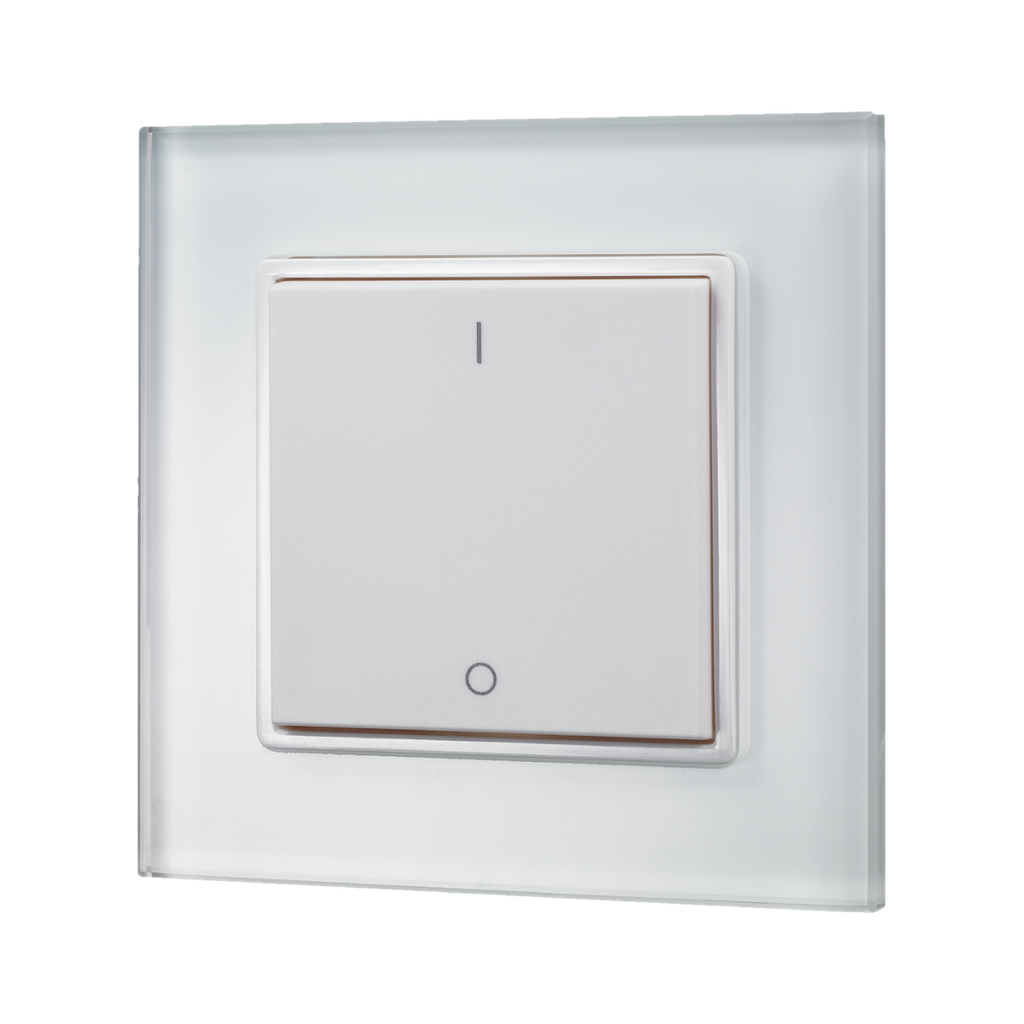 RF wall dimmer with switches - plexiglas frame | pure white