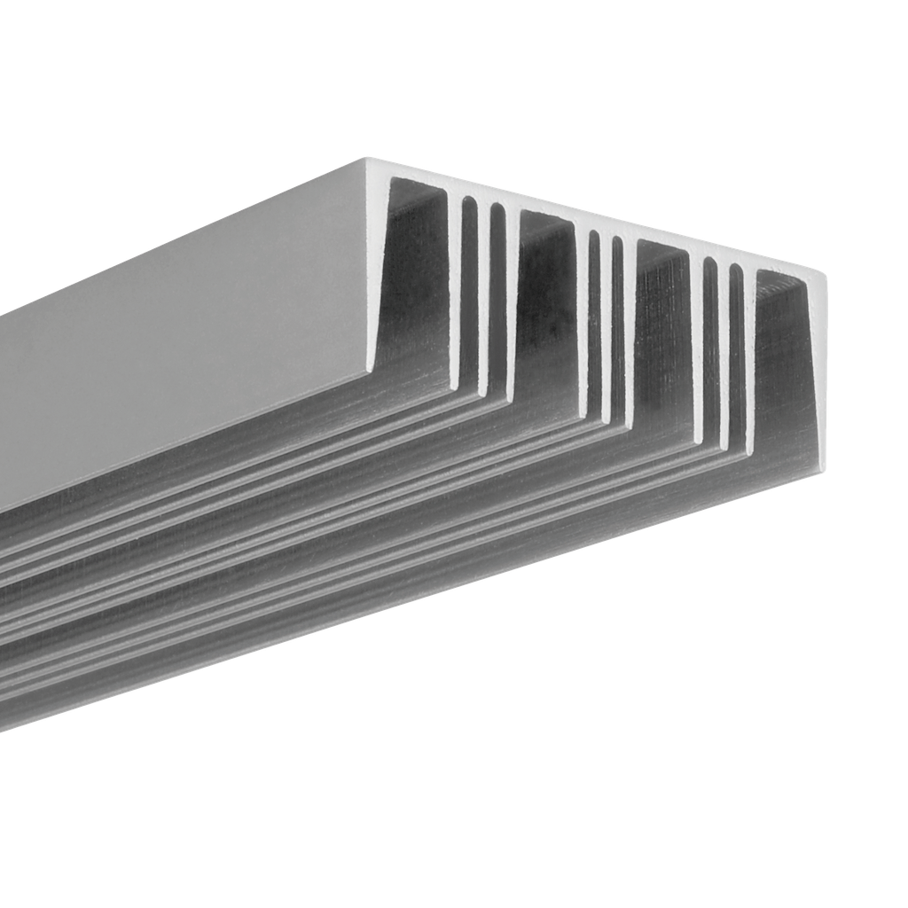 Heat sink profile for mounting on profile L-Line type 24 to improve heat dissipation