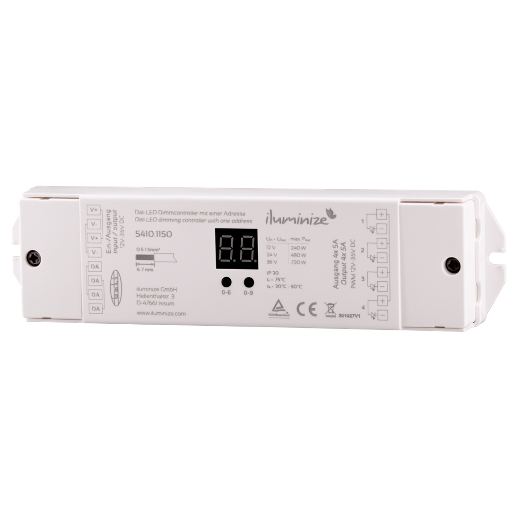 Dali PWM controller with constant voltage, dependent on power supply 12V to 36V