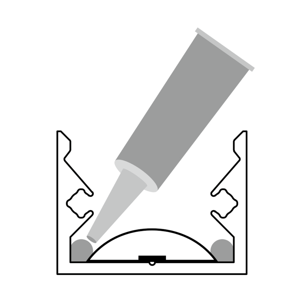 Sealing adhesive for sealing LED light strips on aluminum profiles S-Line tiles