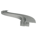 LED drywall profile DSL Flex, 2m long, for floating surfaces with round contours