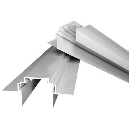 Linear aluminum profile M 28, 2m long, mounting and holding profile for the M24 aluminum profile