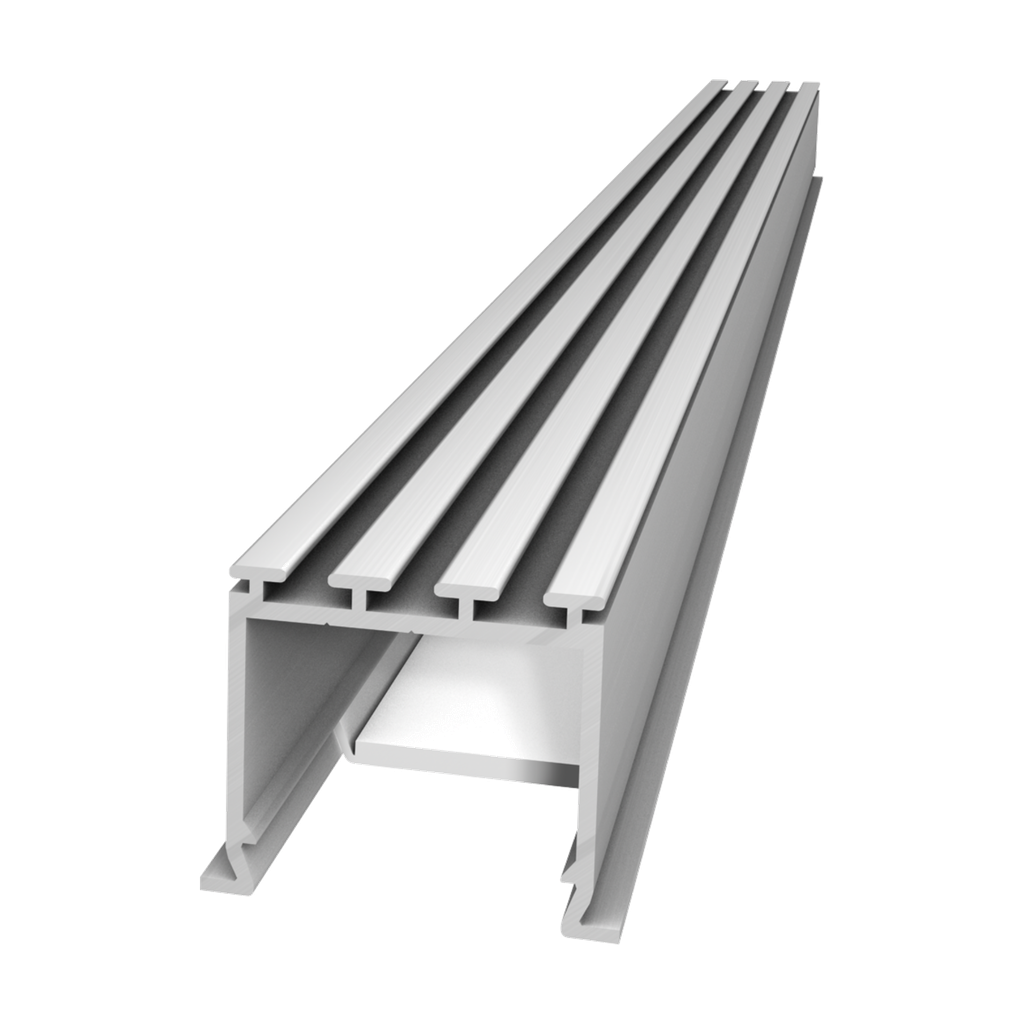 Linear aluminum profile M 24, 2m long, for building slim lines of light in plasterboard walls and ceilings in conjunction with the M 28 profile