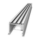 Linear aluminum profile M 24, 2m long, for building slim lines of light in plasterboard walls and ceilings in conjunction with the M 28 profile