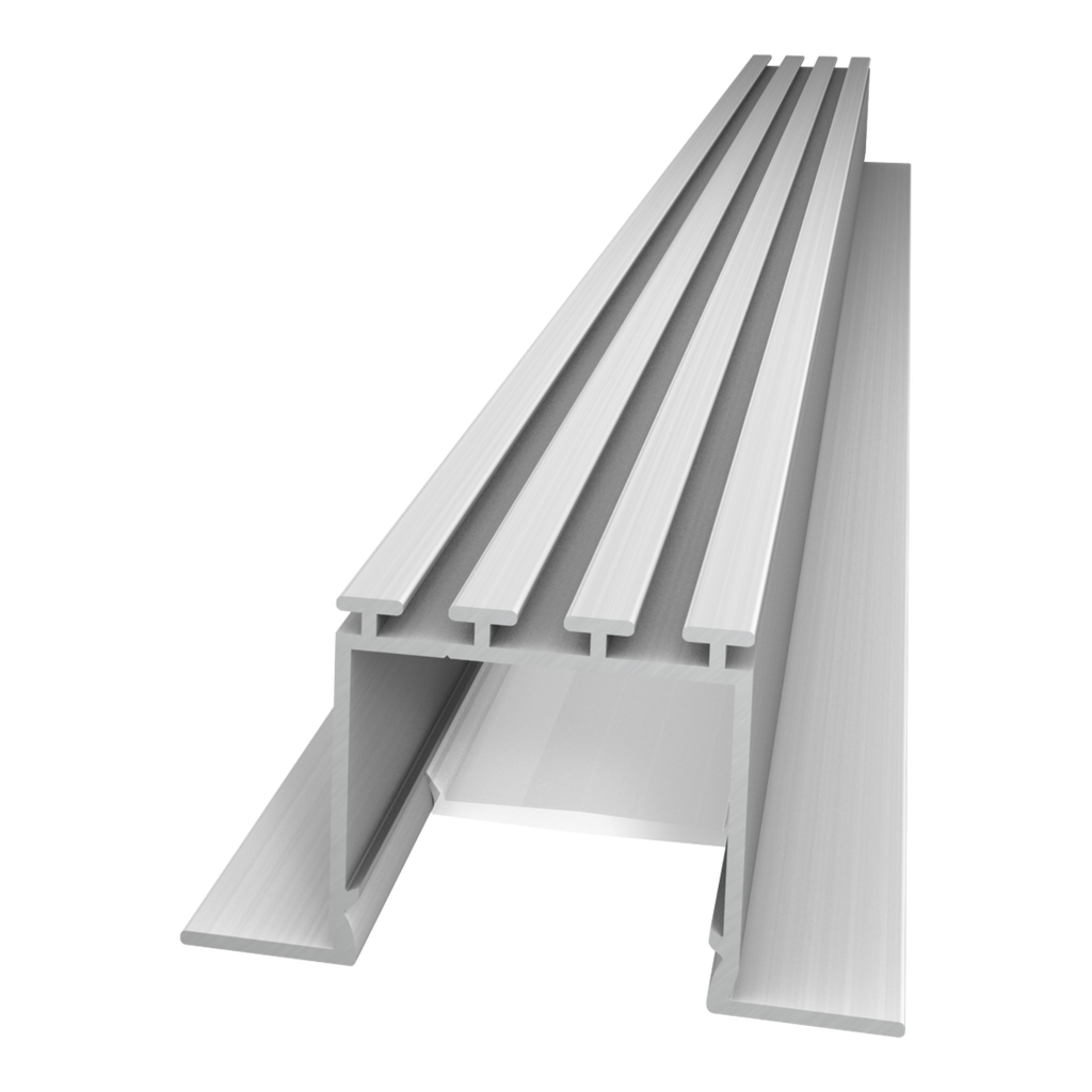 Linear aluminum profile S 24, 2m long, for building slim light slots in plasterboard walls and ceilings