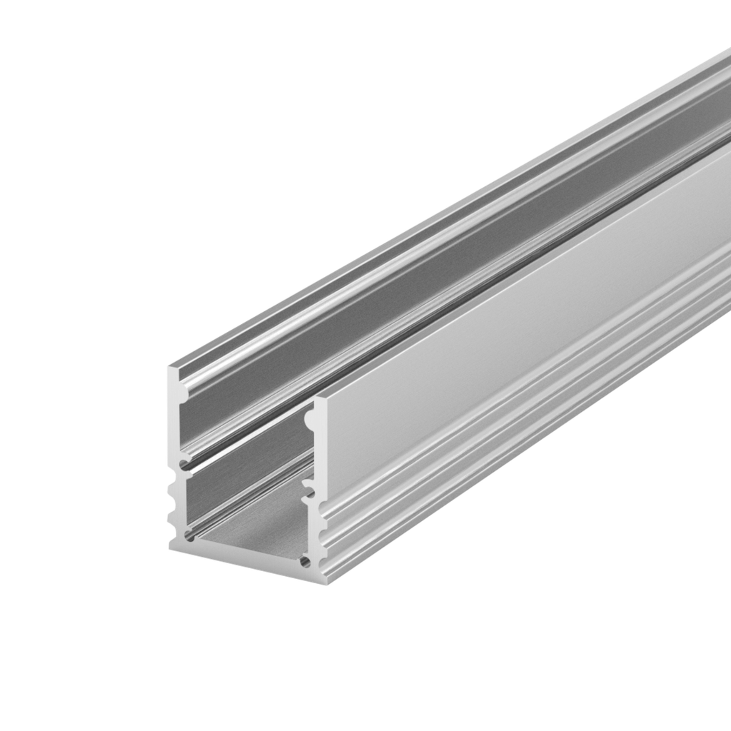 Aluminum profile PEP 25-3, for flush installation in wood or laminate surfaces, 2m long