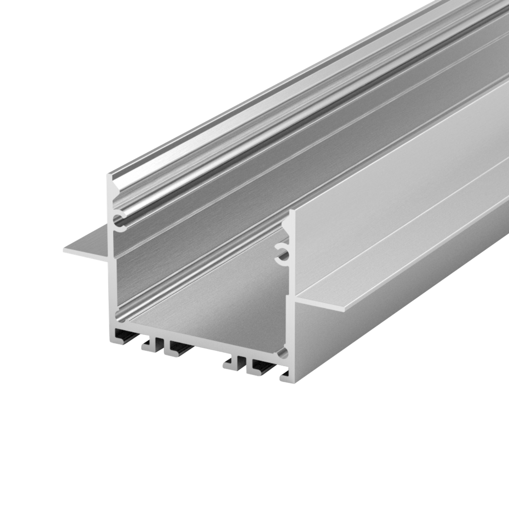 Aluminum profile PEP 22-2, for the construction of narrow light lines in plasterboard walls and ceilings, 2m long | anodised silver