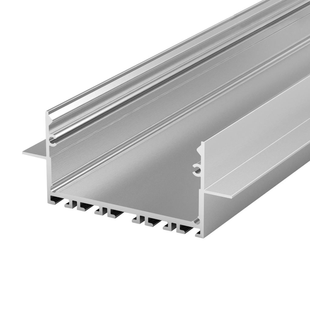Aluminum profile PEP 23-2, for the construction of narrow light lines in plasterboard walls and ceilings, 2m long | anodised silver
