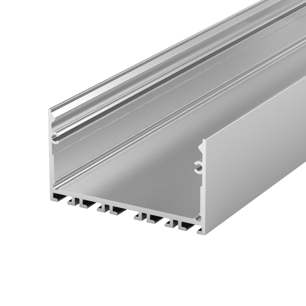 Aluminum profile PEP 23-3, for the construction of narrow light lines in plasterboard walls and ceilings, 2m long | anodised silver