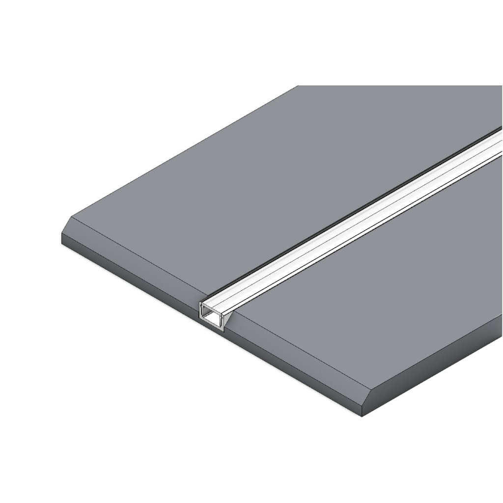 Panel with integrated aluminum profiles, 12.5mm plaster, 2m long | DL Direct light