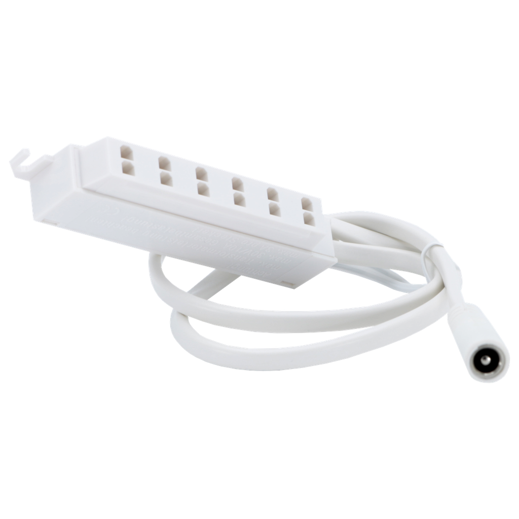 Verteiler 6-fach für LED-Einbauleuchten mit konstanter Spannung, Anschluss an LED-Controller, Kabel 50cm lang | Weiß
