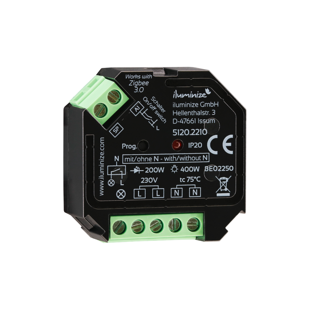 Actuator 230V with connection for light switch / changeover switch | Zigbee-compatible