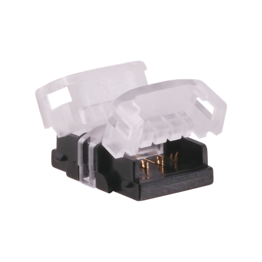 Solderless connector for two LED light strips with IP20/IP65