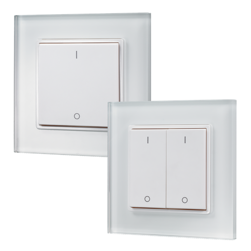 RF wall dimmer with switches - plexiglas frame | pure white